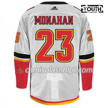 Camisola Calgary Flames SEAN MONAHAN 23 Adidas Branco Authentic - Criança